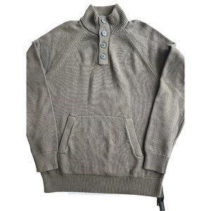 Eddie Bauer Heritage Men’s 4 button Cable Knit Heavy Sweater Beige Tan M REt: 80